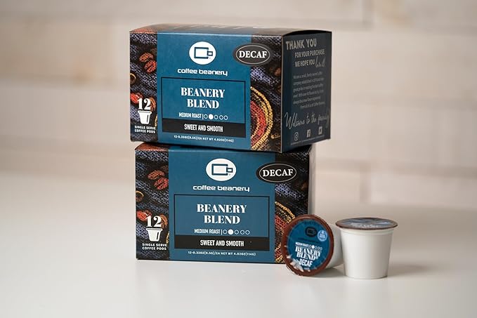 Decaf Beanery Blend Single Serve Coffee Pods | 12ct | SWP Decaf Coffee | 100% Specialty Arabica Coffee