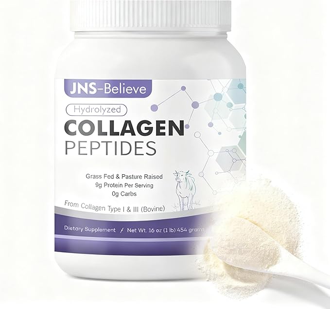 Collagen Peptides Powder for Skin Hair and Nails Bovine Hydrolyzed Collagen Peptides for Women and Men Unflavored Protein Supplements 16 oz 45 Servings