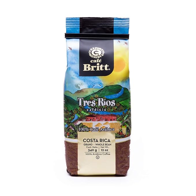 Café Britt® - Costa Rican Origins Coffee Bundle (12 oz.) (3-Pack) (Coffee From: Tarrazú Tres Ríos &amp Poás) - Whole Bean Arabica Coffee Kosher Gluten Free Gourmet &amp Medium Light &amp Dark