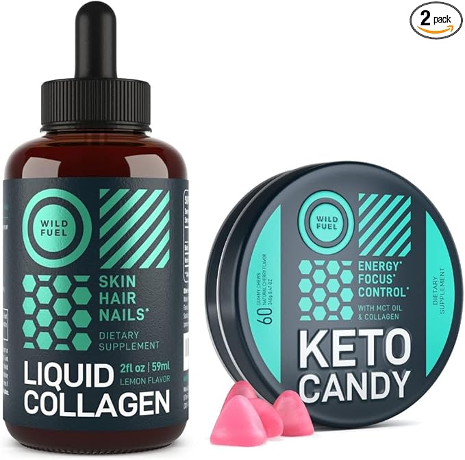 WILD FUEL Liquid Collagen and Keto Candy Beauty and Fitness Bundle