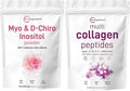 Micro Ingredients Multi Collagen Protein Powder 2lbs &amp Myo &amp D-Chiro Inositol Powder Bundle 2 Pack | Grass-Fed Collagen Peptides | Inositol Supplement for Women