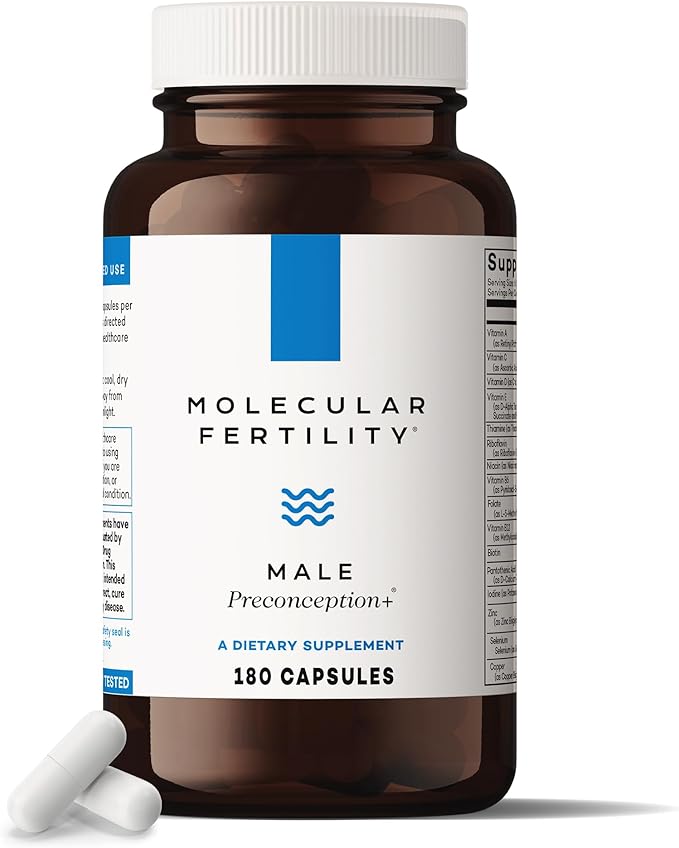 Male Preconception+ Fertility Supplements for Men - Reproductive Cell &amp Fertility Support - Conception for Him - CoQ10 Ashwagandha Shilajit DAA Zinc Selenium - 30 Day Supply