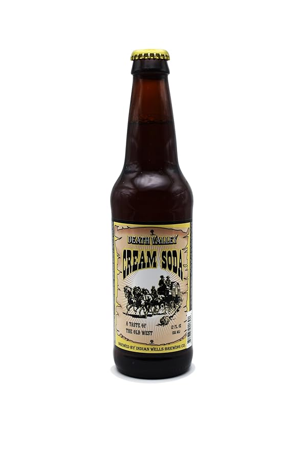 Generic Death Valley Soda | 6 Pack of Cream Soda | Delicious Flavored Soda Pop with Real Cane Sugar | 12 oz Glass Bottles in a 6 Pack of Cream Soda with Crazy Soda Pop Bottle Opener