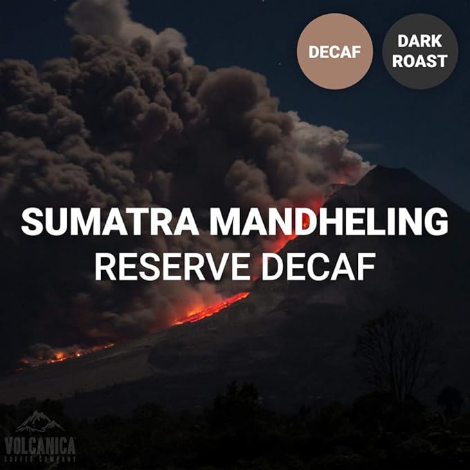 Sumatra Mandheling Decaf Coffee Dark Roasted Whole Bean Fresh Roasted 16-ounce