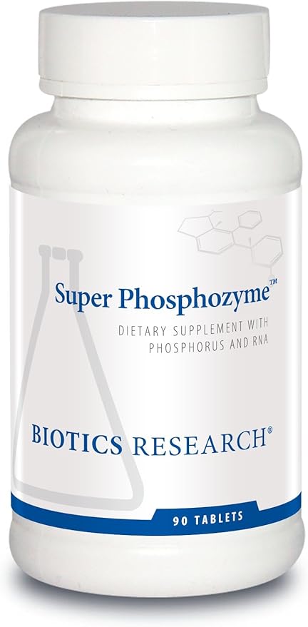 Biotics Research Super Phosphozyme –Phosphorous and RNA Electrolytes Healthy Bones and Teeth Protein Production Energy Support 90 Tablets