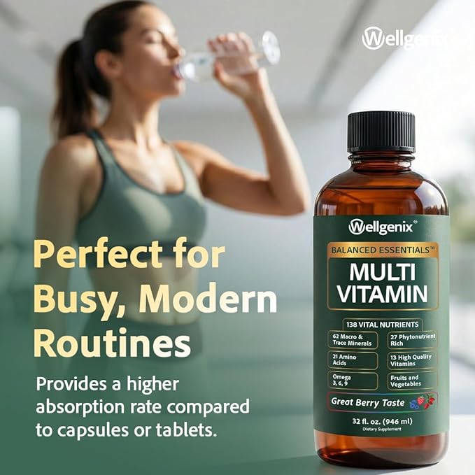 Balanced Essentials 2 Pack Natural Liquid Nutritional Supplement Vitamin 32 Ounces Very Berry S-BE32 (Packaging May Vary)