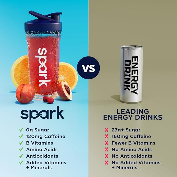 AdvoCare Spark - Energy Drink Mix - Vitamin &amp Amino Acid Supplement - Supports Energy &amp Focus - Portable Immune Support - Sugar-Free - Cranberry Peach Orange (10.5 oz)