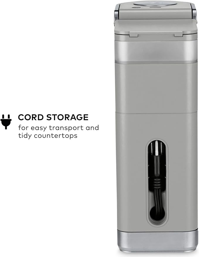 Keurig K-Mini Plus Single Serve Coffee Maker – Slim 5-Inch Design 6–12oz Brew Size Pod Storage &amp Cord Wrap – Gray (Renewed)