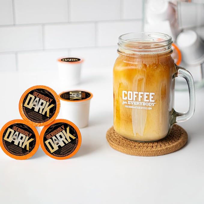 Fresh Roasted Coffee Seriously Dark Artisan Blend Dark Roast 72 Pods for K Cup Brewers