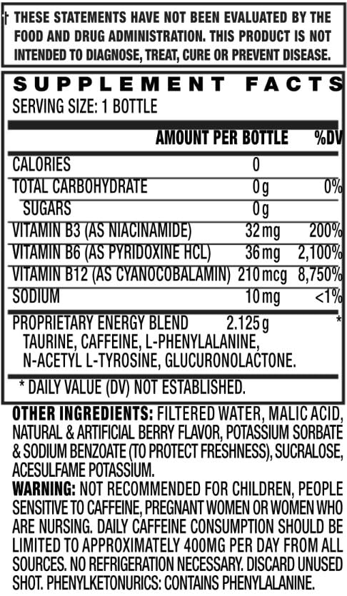 Don't Sleep Energy Shot - Red Berry (12 Pack)