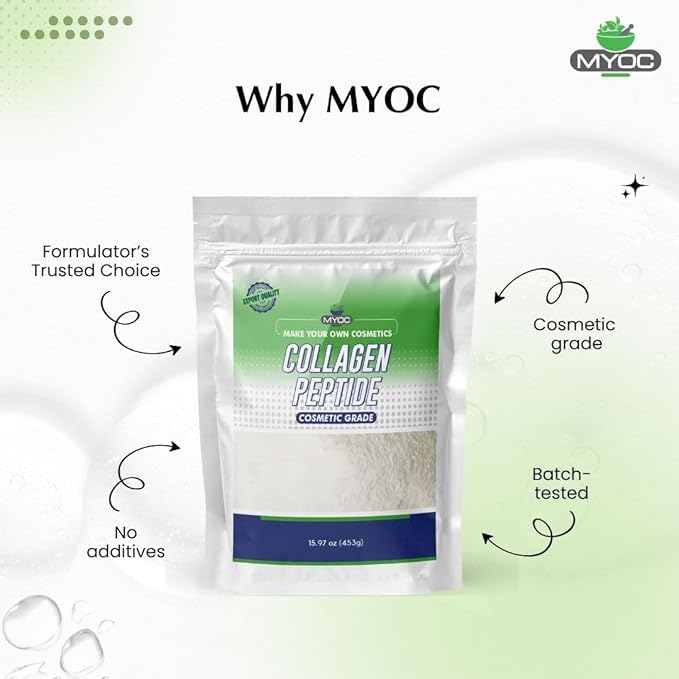 Collagen Peptide | Cosmetic Grade Protein for DIY Skincare Lotions &amp Gels – 453g / 16 Oz