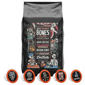 Bones Coffee Company Variety Flavored Coffee Pods French Vanilla Maple Bacon Strawberry Cheesecake Medium Roast High Voltage Bones Cups Compatible with 1.0 &amp 2.0 K-Cups Brewers 20 Count