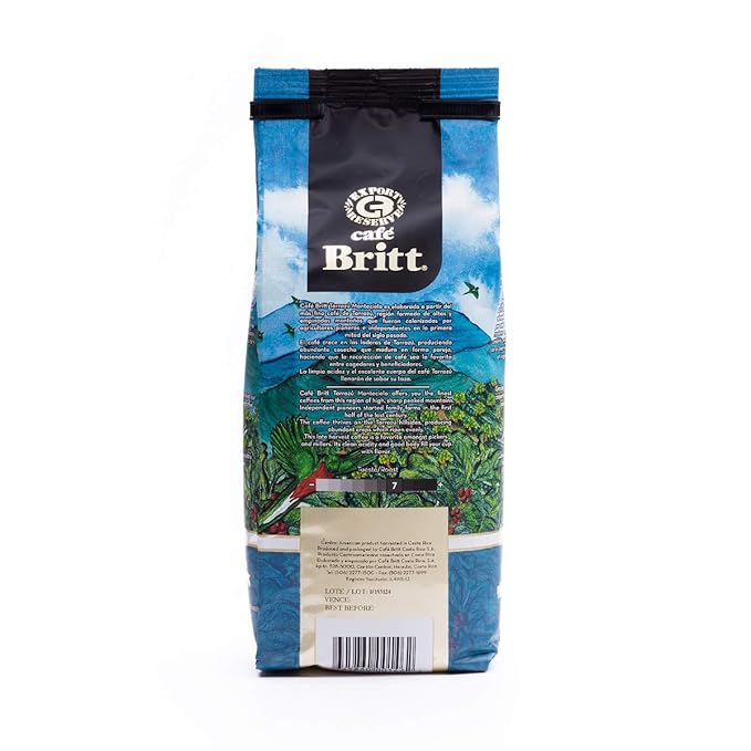 Café Britt® - Costa Rican Montecielo Coffee From Tarrazu (12 oz.) (3-Pack) - Whole Bean Arabica Coffee Kosher Gluten Free 100% Gourmet &amp Medium Dark Roast