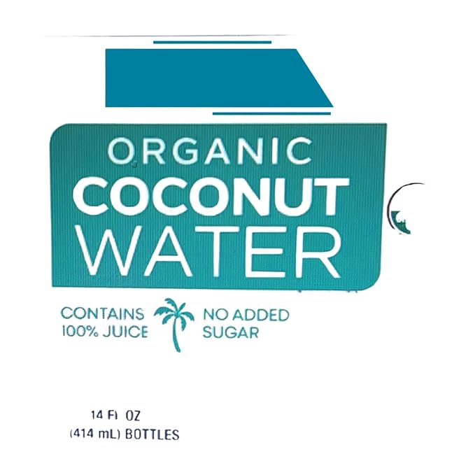 Organic Coconut Water 100% Pure Juice No Added Sugar 14 Fl Oz Pack of 6