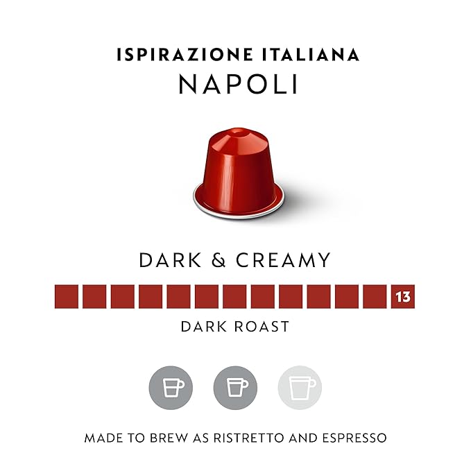 Nespresso Capsules Original Line Ispirazione Napoli Dark Roast Coffee Pods 50-Count Espresso Coffee Pods