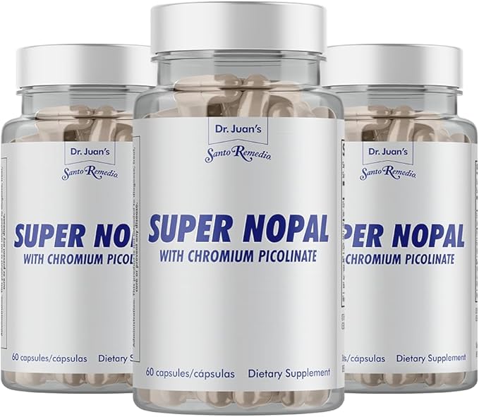 Santo Remedio Super Nopal Exclusive Formula with Nopal Gurmar (Gymnema Silvestre) Chromium Picolinate and Vanadyl Sulfate. 60 Capsules (30 Servings) (3)