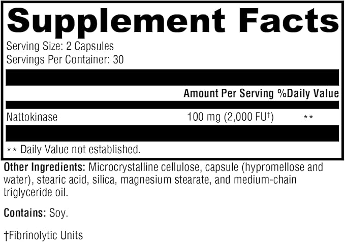 XYMOGEN Nattokinase - Cardiovascular &amp Vascular Wellness Support - 100 mg Nattokinase - Enzyme Formula - Vegan &amp Non-GMO - 60 Capsules