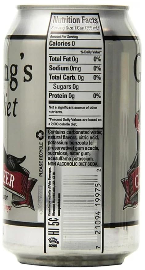 Goslings Diet Ginger Beer Cans of 12 fl oz Each | Ginger Beer Sugar Free For Moscow Mule And Mixers For Alcoholic Drinks (18)