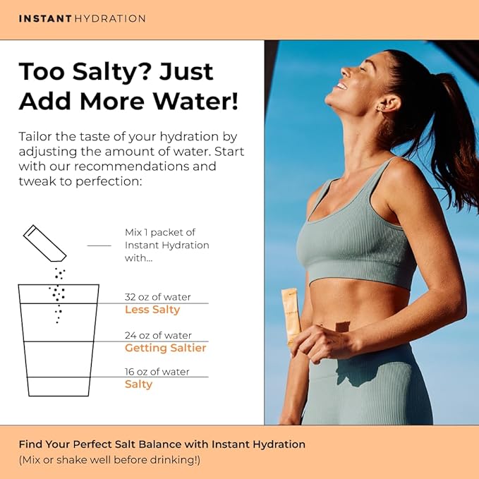 Instant Hydration Electrolytes Powder Packets - Citrus Orange Drink Mix - Zero Sugar - Keto Vegan Gluten-Free Non-GMO - Boost Recovery Brain Health Muscle &amp Tissue Support- 30 Sticks