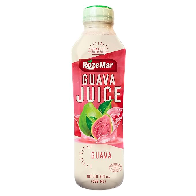Pack of 12 | 16 Fl Oz | Rozemar Guava Juice | Tropical Guava Beverage | Source of Vitamin C | Smooth &amp Refreshing Fruit Drink | Flavorful Juice