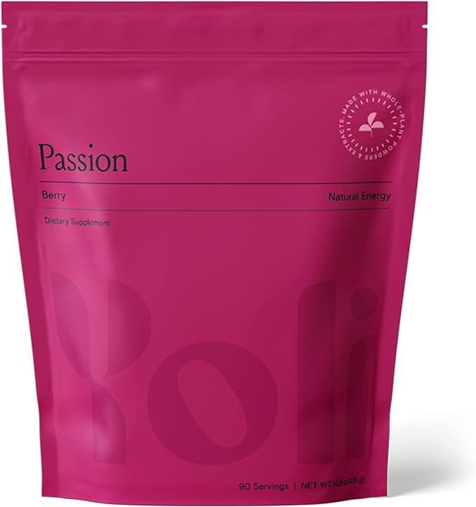 Yoli® Passion Energy Drink Powder Mix - Natural Energy Drink Mix for Endurance and Stamina Bulk 90 Servings - Berry