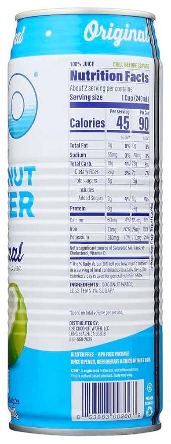 C2O Pure Coconut Water 17.5 Ounce (Pack of 24)