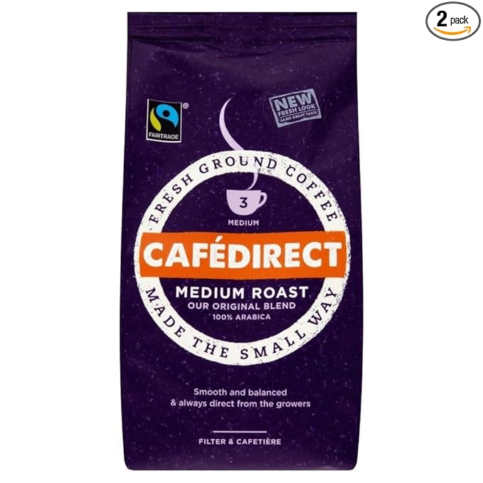 Cafédirect Fairtrade Medium Roast Ground Coffee (227g) - Pack of 2