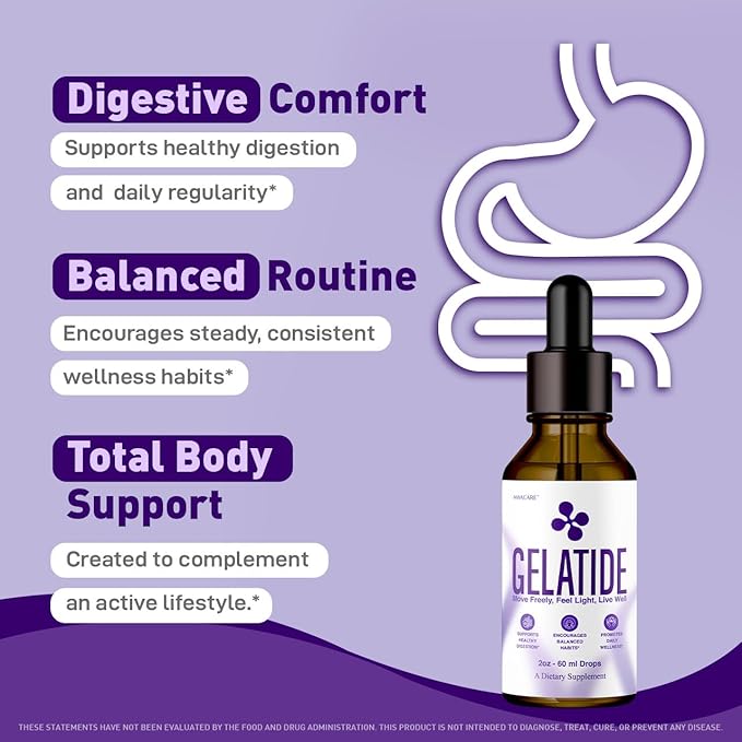 (2 Pack) Gelatide Drops – Advanced Gelatide Liquid Drops Health Support All Natural Ingredients Formula Daily Premium Maximum Strength Vitamin Health and Wellness 2 Bottles for 2 Months