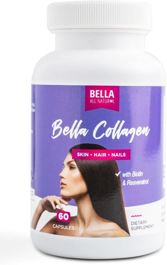 Bella All Natural Collagen Colageno Hair Skin and Nails 60caps