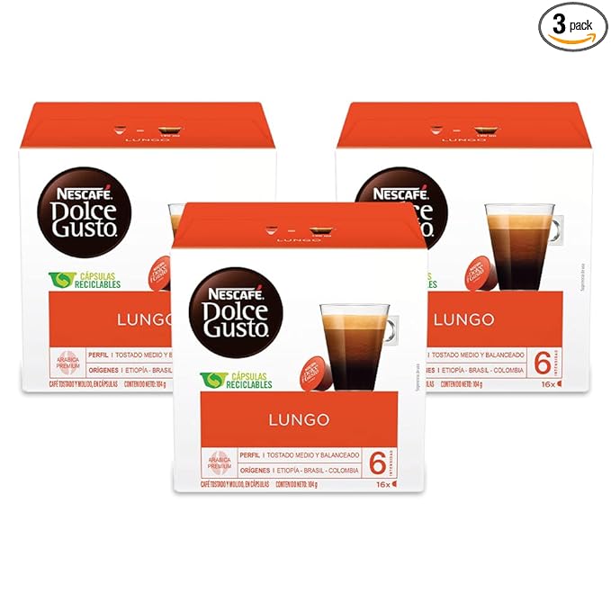 NESCAFÉ Dolce Gusto Coffee Capsules Café Lungo 48 Single Serve Pods (Makes 48 Cups) 48 Count
