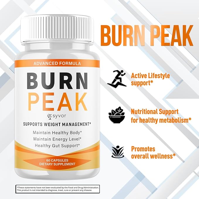 (2 Pack) Burn Peak Capsules Official Burnpeak Pink Salt Pills with All Natural Ingredients Advanced BurnPeak Health Supplement with Premium Vitamins for Active Lifestyle Support (120 Capsules)