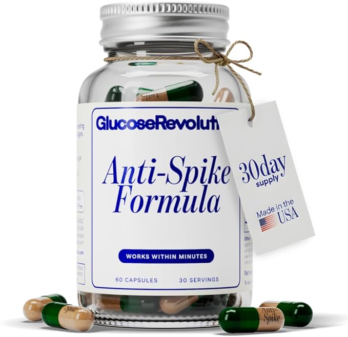 Anti-Spike Formula by The Glucose Goddess - Supports Healthy Blood Sugar Levels Already Within Normal Range Vegan Gluten-Free 60 Capsules (30-Day Supply)