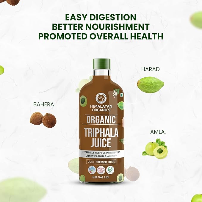 HIMALAYAN ORGANICS Organics Organic Triphala Juice | Supports Metabolism Immunity | Natural Cold-Pressed Organic Juice with Anti-Oxidants. (1L)