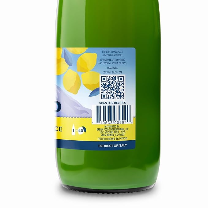 Organic Italian Volcano Lemon Juice 33.8 Fl Oz – Pure Sicilian Lemons for Cooking Baking and Beverages (33.8 Fl Oz (Pack of 2))