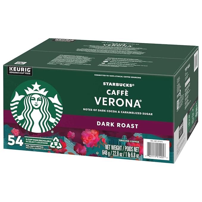 Starbucks Caffe Verona Dark K-Cup Portion Pack for Keurig K-Cup Brewers 54-Count