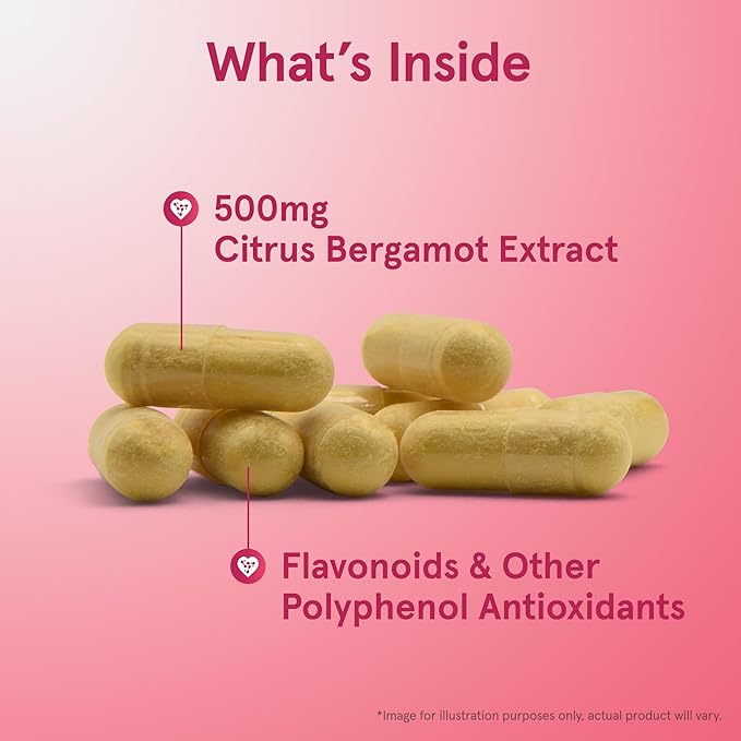 Jarrow Formulas Citrus Bergamot Supplement 500 mg - 60 Servings (Veggie Caps) - Antioxidant Support for Cardiovascular &amp Metabolic Health - Dietary Supplement - Vegan Gluten-Free- Use with QH-Abso