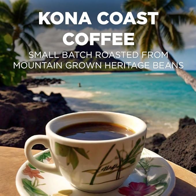 Maud's Kona Coffee Pods 50ct Medium Roast Coffee in Single Serve Pods – 100% Arabica Coffee Compatible with Keurig K Cups Maker