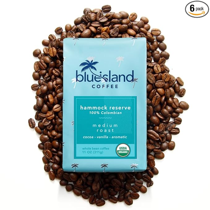 Blue Island Coffee 100% Colombian Medium Roast Ground 11 oz (Pack of 6)