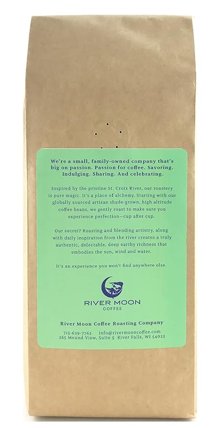River Moon Coffee Kona Coffee Whole Bean Medium Roast 16 Ounce Kona Waves Hawaiian Blend Sustainably Farmed 100% Arabica