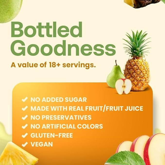 Dr. Smoothie 100% Crushed Pineapple Blend – No Added Sugar Made with Real Fruits/Fruit Juice – Vegan No Artificial Colors or Flavors – Tropical Pineapple Banana Hint of Coconut – 46 oz Bottle