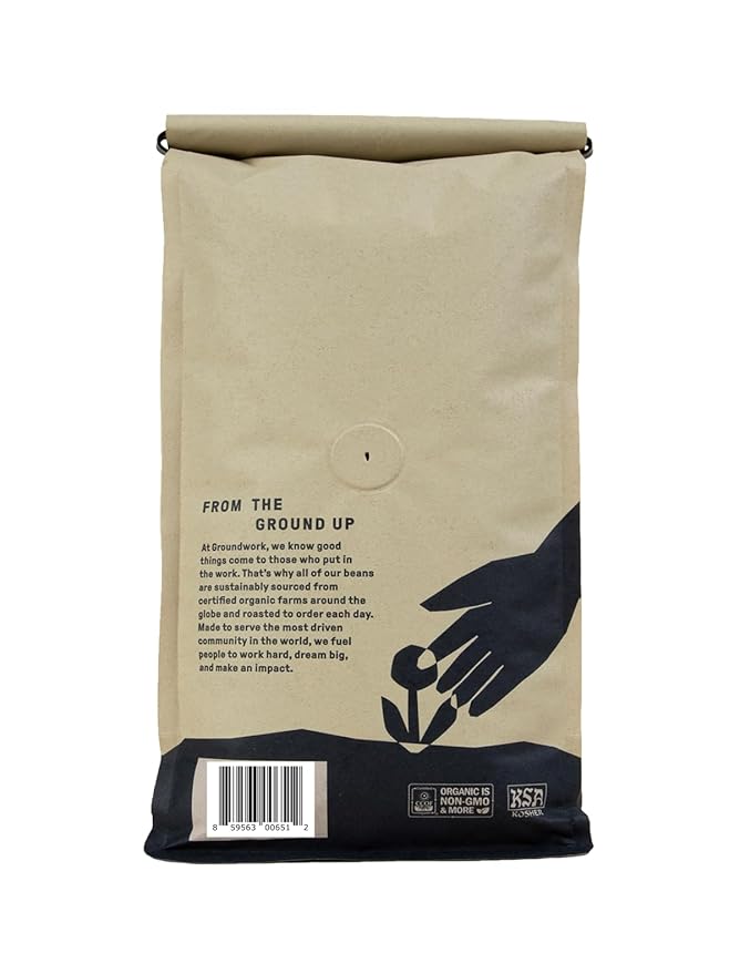 GROUNDWORK Ethiopia Heirloom Blend - Whole Bean Coffee Light Roast - Organic Single Origin Coffee - 2lb Bag