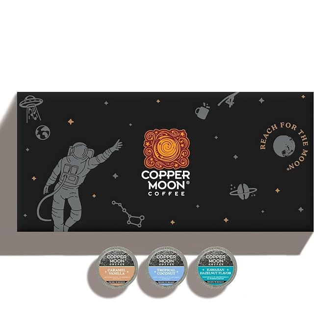 Copper Moon Single Serve Coffee Pods For Keurig K-Cup Brewers Flavored Variety Pack (Caramel Vanilla Tropical Coconut Hawaiian Hazelnut) 60 Count