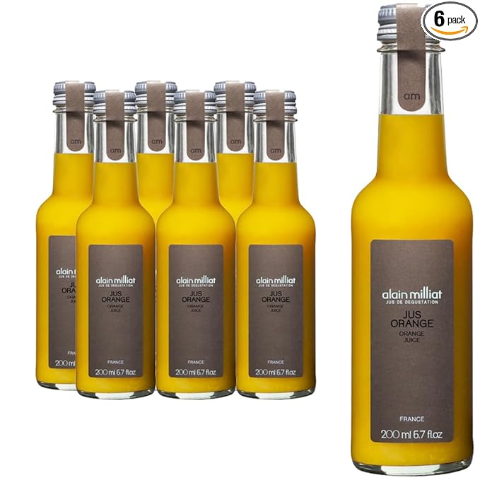 Generic Alain Milliat-Orange Juice 6.8 Fl Oz (Six 200ml Glass Bottles)