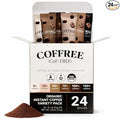 COFFREE Organic Instant Coffee Packets Variety Pack - Convenient Single Serve Coffee Sticks Mold Free Low Acid Arabica for On-the-Go Energy - 0–150% Caffeine Options for Hot or Cold Brew - 24 Count