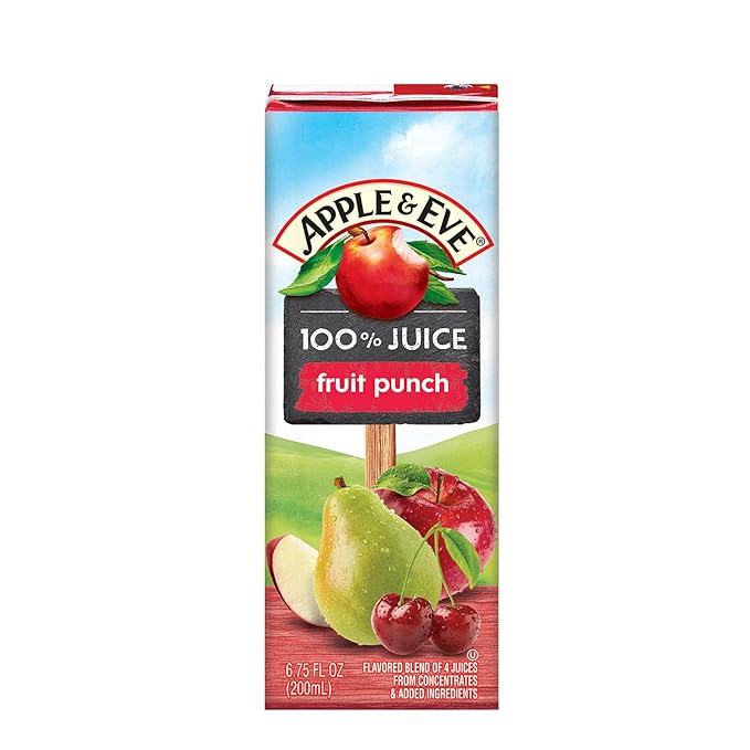 Apple &amp Eve 100% Juice Variety Pack | Apple Very Berry &amp Fruit Punch Flavors | 6.75oz Juice Boxes 36 Count (2 Packs of 36)
