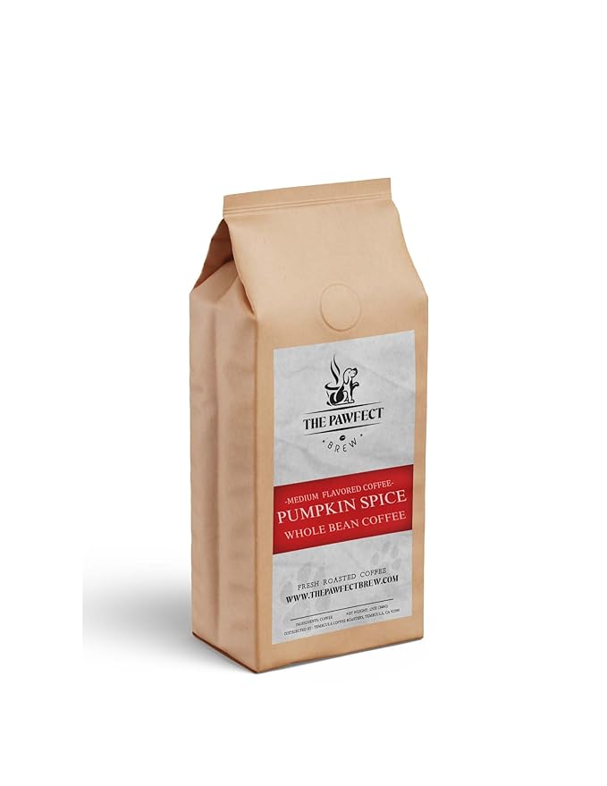 Dog Lover’s Coffee – Pumpkin Spice by The Pawfect Brew | Medium Roast Whole Bean 2lb Bag | Warm &amp Spiced Seasonal Flavor | 25% Profits Donated to Animal Rescue