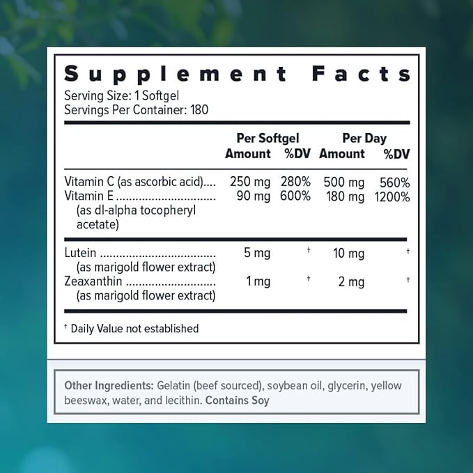 Focus Select Zinc Free Formula | 180 Softgel Capsules 2 Pack| AREDS2 Based Formula | Eye Vitamin &amp Supplement | Support for Macular Generation | Easy to Swallow Pill