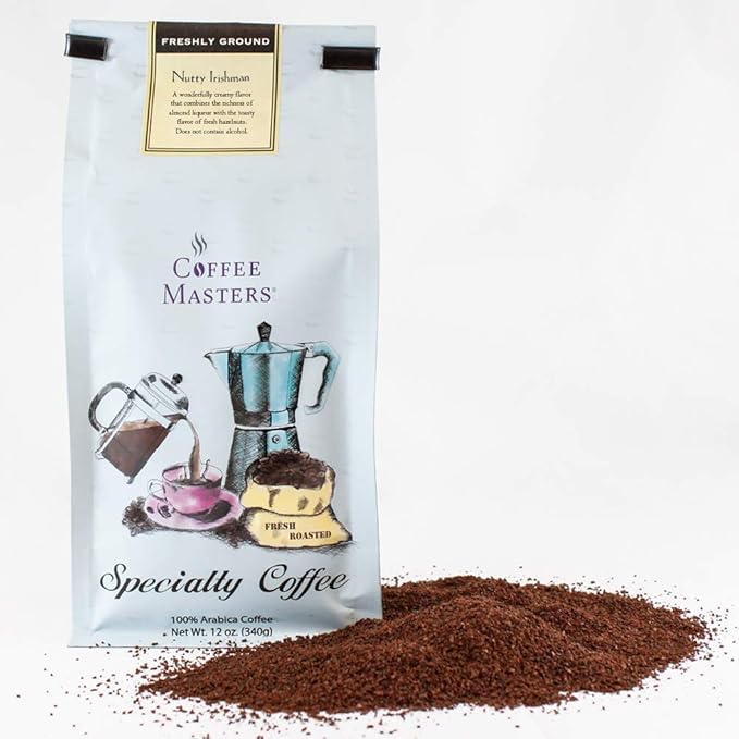 Coffee Masters Flavored Coffee Nutty Irishman Ground 12-Ounce Bags (Pack of 4)
