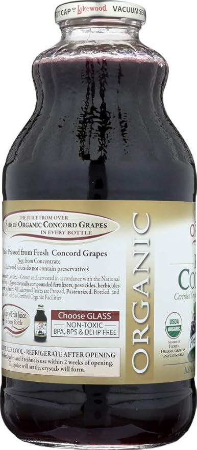 Lakewood Organic Fresh Pressed Pure Concord Grape (3 X 32 Fl Oz) by Lakewood