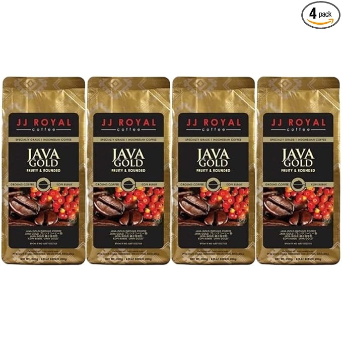 JJ Royal Coffee Java Gold 200g Ground Coffee (Pack of 4)